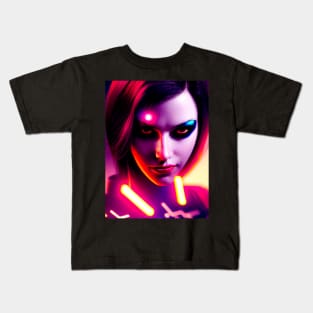 Cyberpunk Hotties (25) - Beautiful Sci fi Women Kids T-Shirt